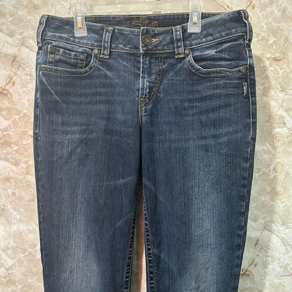 Silver Jeans‎ Suki Capri Dark Wash Denim Jeans Womens Size 30 Bootcut